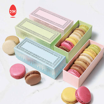 Contenitori di imballaggio per alimenti monouso di lusso da 11 cm Confezione di scatole di macaron rosa