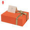 FSC Rivestimento UV Scatola di cartone arancione Confezione regalo rigida con nastro