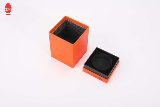 Scatola d'imballaggio della candela del regalo di carta arancio amichevole del cartone di ECO con il coperchio